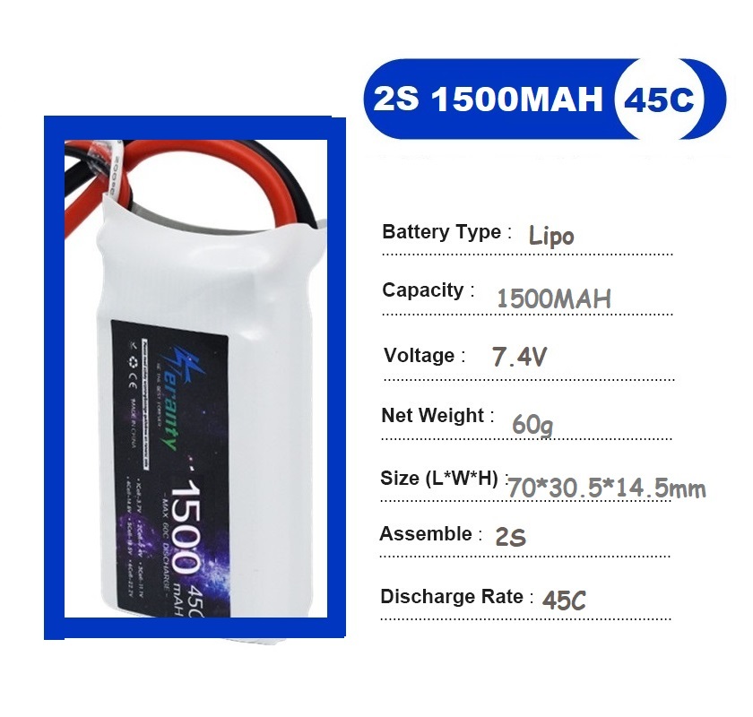 2 uds 7,4 V Lipo 2S batería 15 - Rc Hobby Grade Car reseña y precio